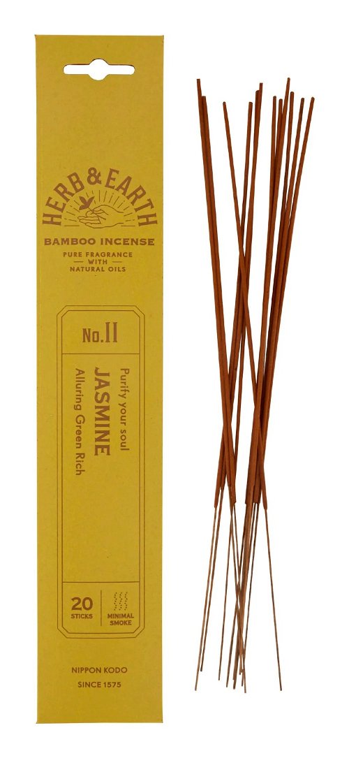 Благовоние на бамбуковой основе HERB & EARTH Жасмин, 20 палочек по 18 см