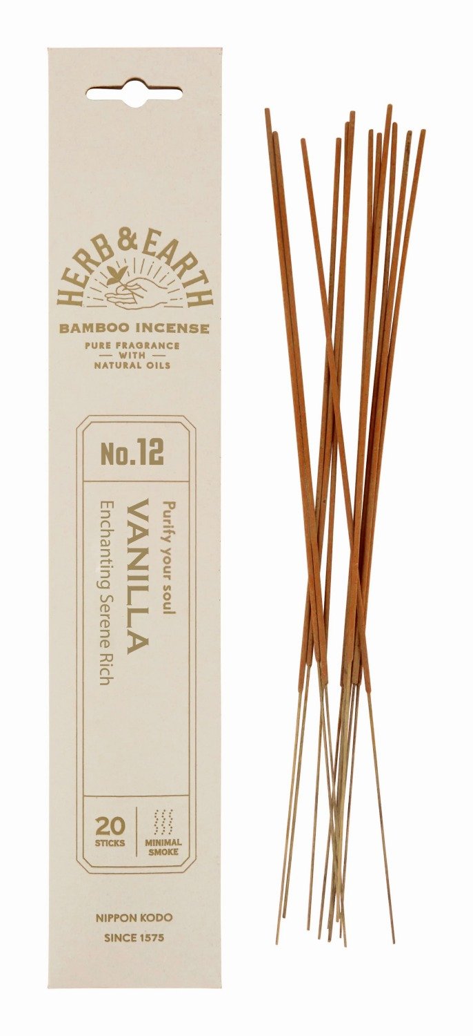 Купить Благовоние на бамбуковой основе HERB & EARTH Ваниль, 20 палочек по 18 см в интернет-магазине Ариаварта
