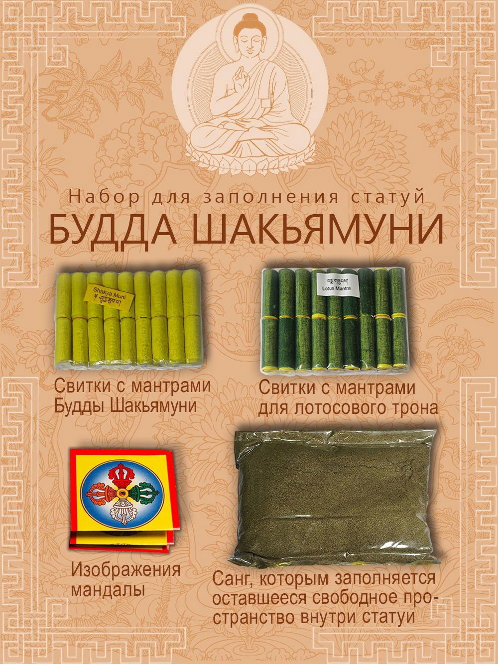 Набор для заполнения статуй Будда Шакьямуни (древо жизни 9,5 см)