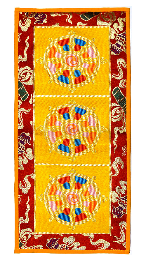 Коврик желто-красный, Колесо Дхармы, 52 х 23 см