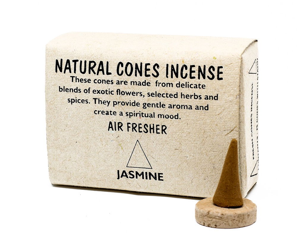 Natural Cones Incense "Jasmine" (Натуральное конусное благовоние "Жасмин"), 25 конусов по 3 см, Жасмин