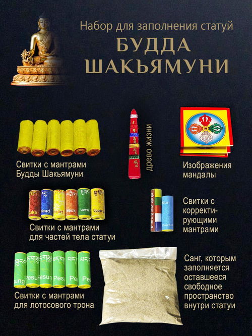 Набор для заполнения статуй Будда Шакьямуни (древо жизни 5 см)