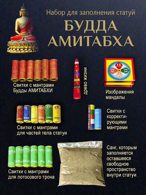 Набор для заполнения статуй Будда Амитабха (древо жизни 5 см)