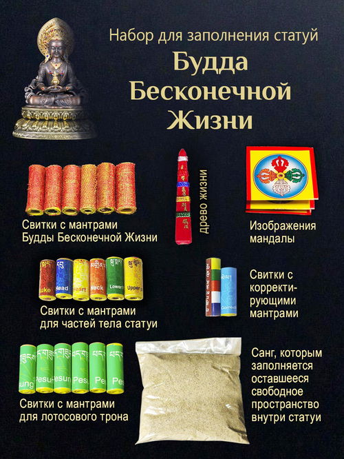 Набор для заполнения статуй Будда Бесконечной Жизни (Амитаюс, Tsepagmay) (древо жизни 5 см)