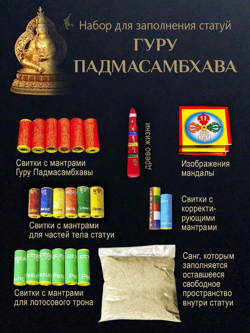 Набор для заполнения статуй Гуру Падмасамбхава (древо жизни 5 см)