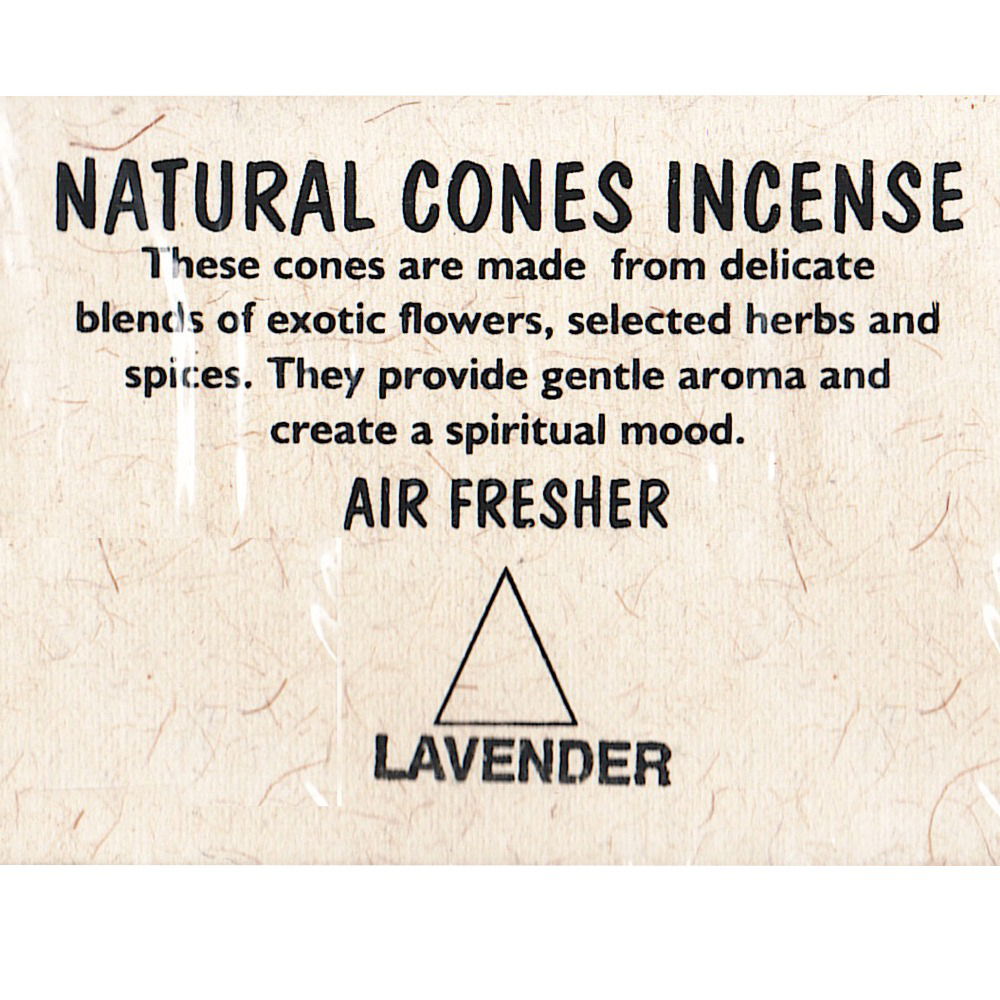 Natural Cones Incense "Lavender" (Натуральное конусное благовоние "Лаванда"), 25 конусов по 3 см