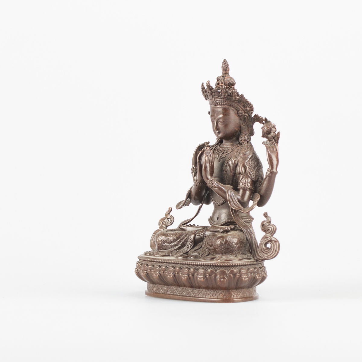 Bodhisattva Avalokitesvara (Chenrezik) — finely carved 10 cm statue from Kham