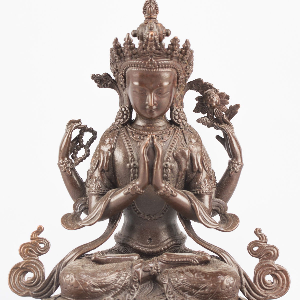Bodhisattva Avalokitesvara (Chenrezik) — finely carved 10 cm statue from Kham