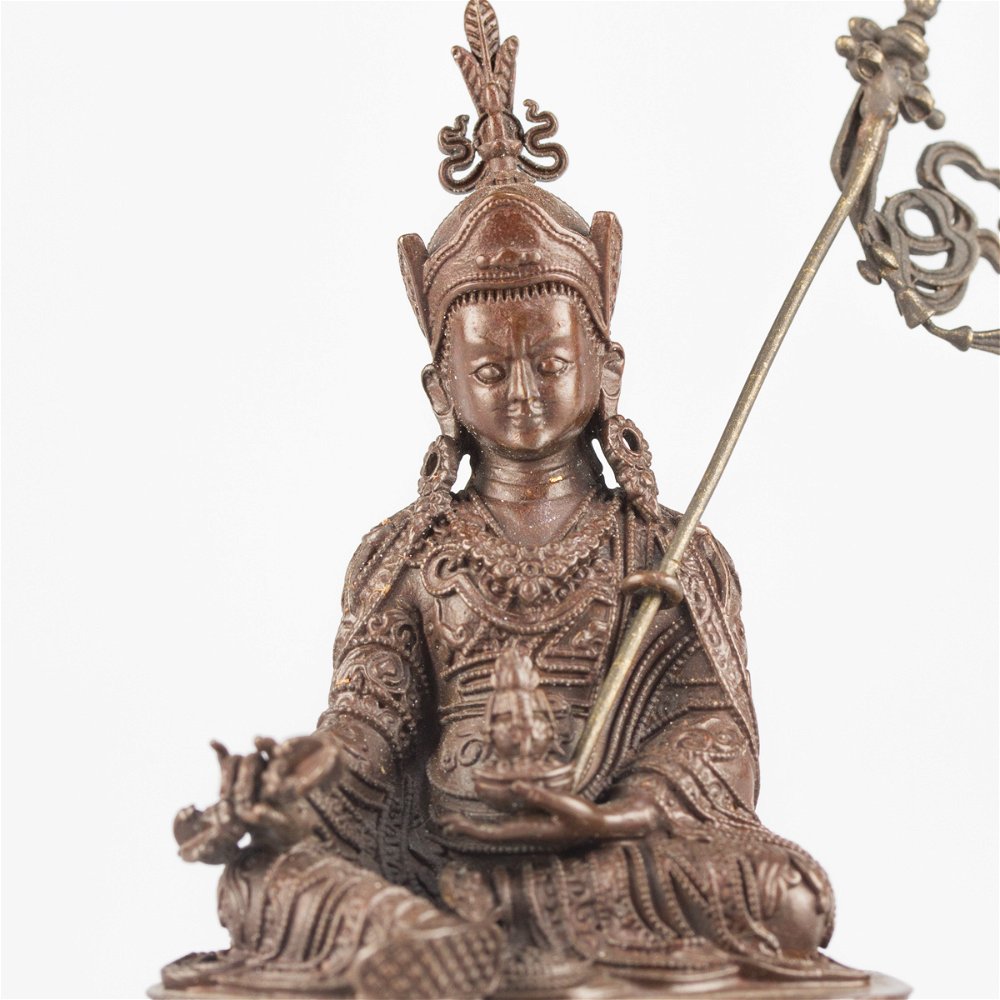 Padmasambhava (Guru Rinpoche) — finely carved 7 cm statue from Kham
