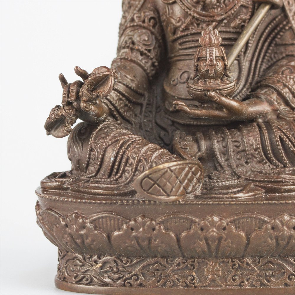 Padmasambhava (Guru Rinpoche) — finely carved 10 cm statue from Kham