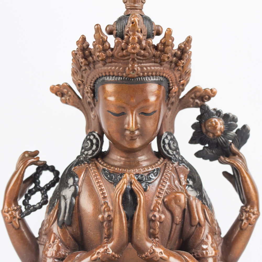 Bodhisattva Avalokitesvara (Chenrezik) — finely carved 15 cm statue from Kham