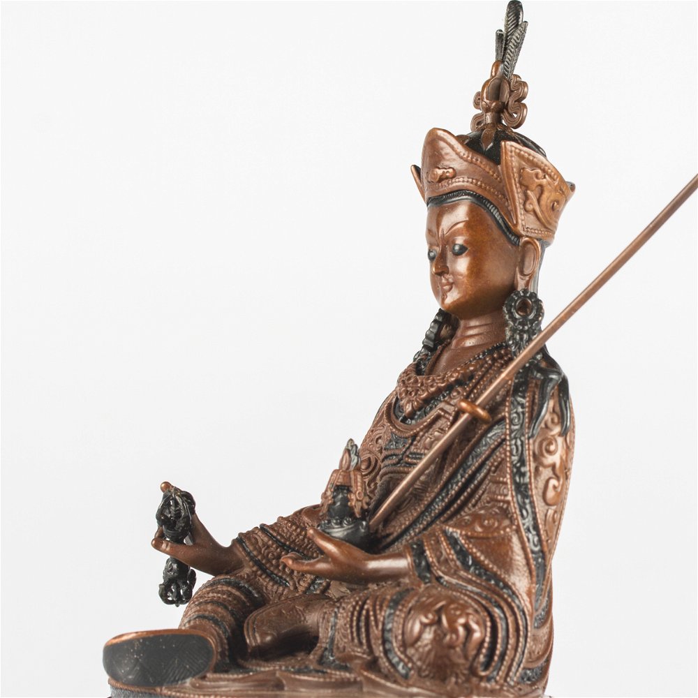 Padmasambhava (Guru Rinpoche) — finely carved 15 cm statue from Kham