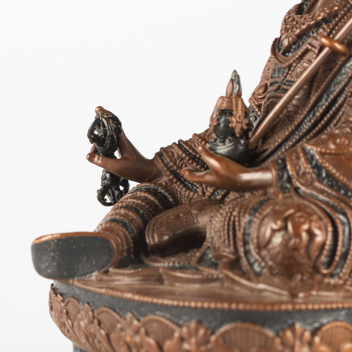 Padmasambhava (Guru Rinpoche) — finely carved 15 cm statue from Kham