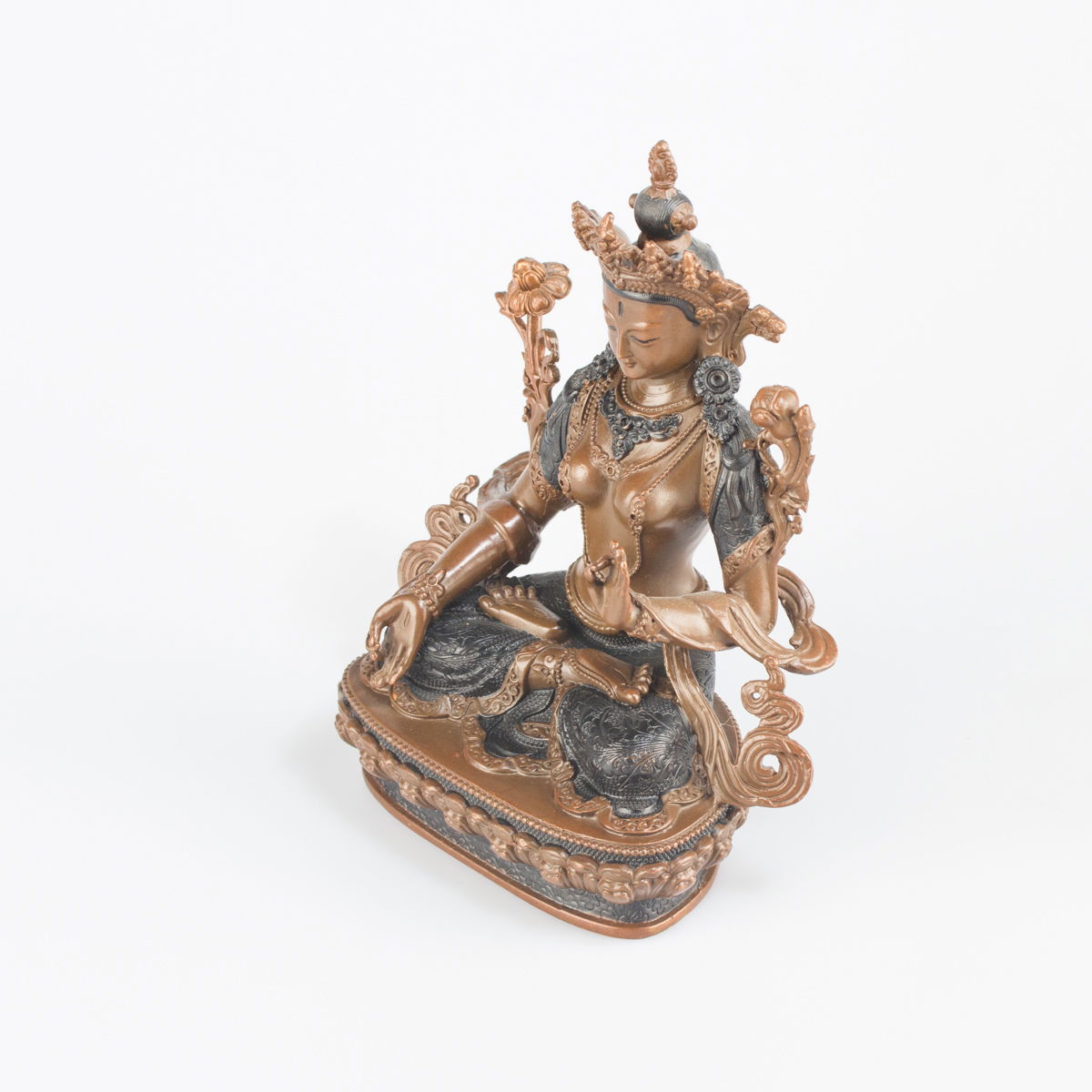 White Tara — finely carved 15.5 cm statue from Kham