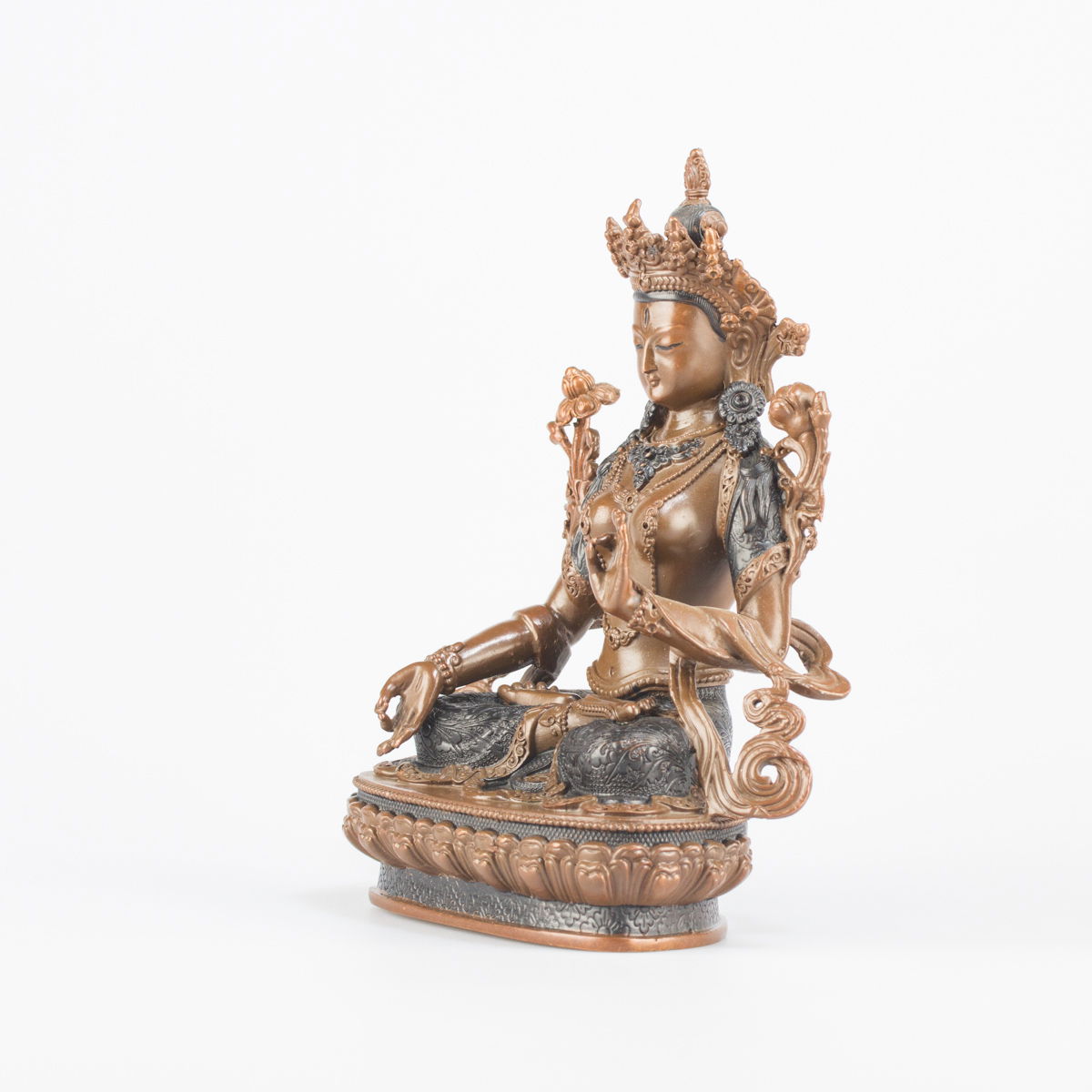 White Tara — finely carved 15.5 cm statue from Kham