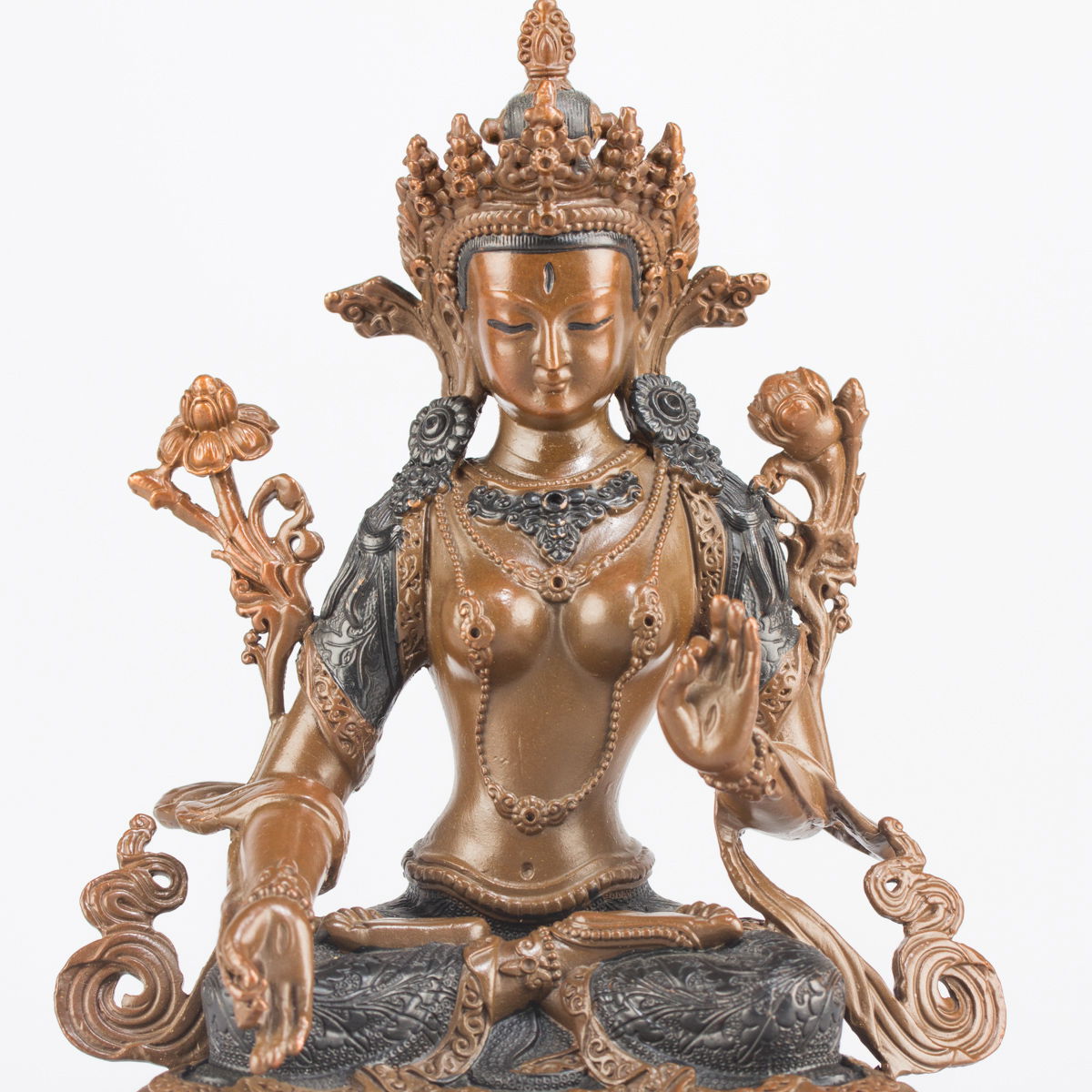 White Tara — finely carved 15.5 cm statue from Kham