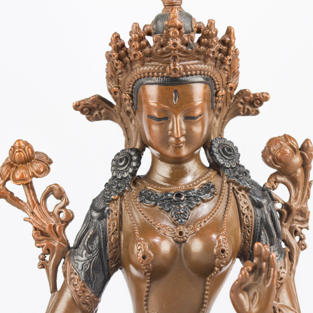 White Tara — finely carved 15.5 cm statue from Kham
