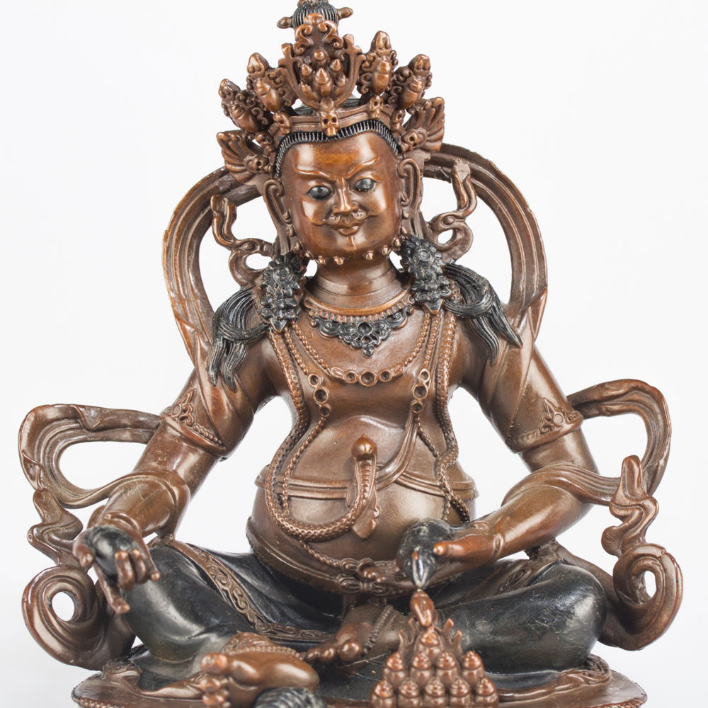 Jambhala aka Dzambhala, the God of Wealth — finely carved 15.5 cm statue from Kham