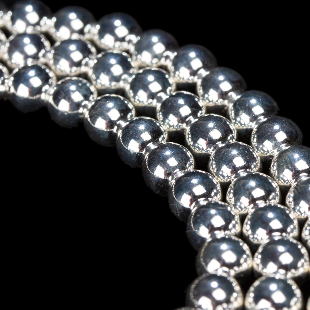 Elegant Sterling Silver mala, 108 beads, 6.0 mm., 31 х 40 см