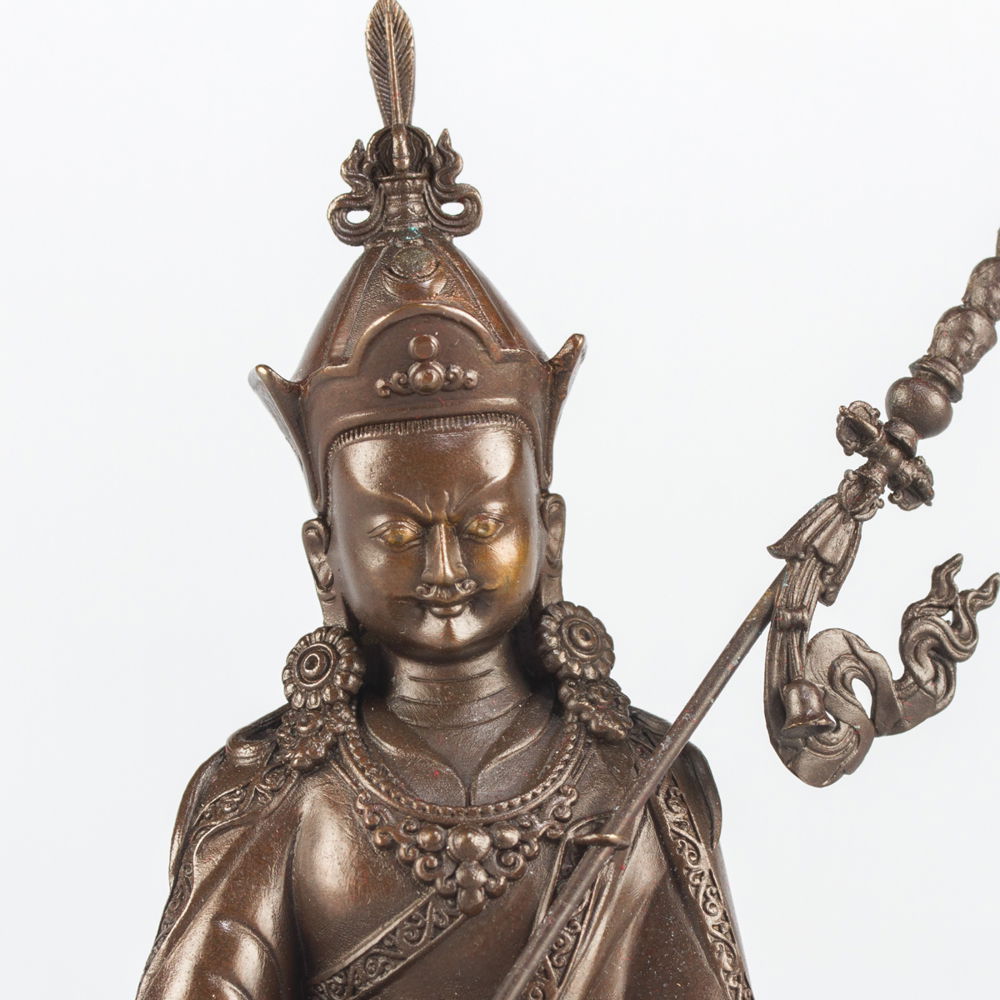 Bronze statue of Padmasambhava (“Guru Rinpoche”), 12 cm, fine carving, Small, 