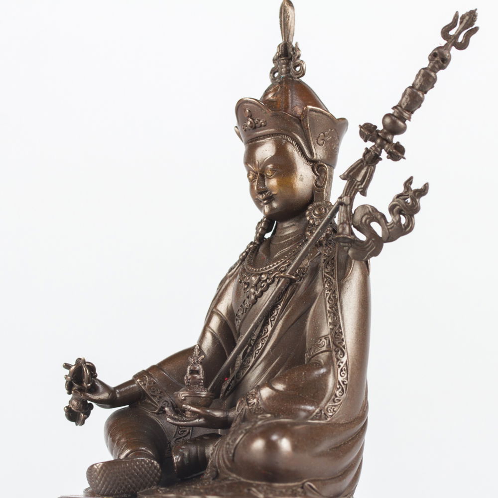 Bronze statue of Padmasambhava (“Guru Rinpoche”), 12 cm, fine carving, Small, 