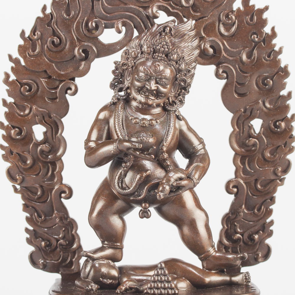 Statue of Black Jambhala aka Dzambhala, the God of Wealth, small size — 12.5 cm, fine carving