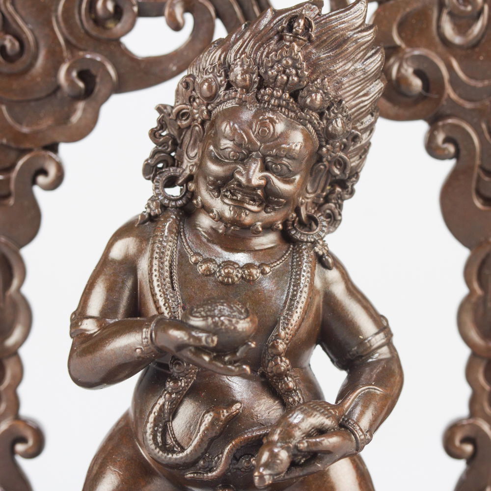 Statue of Black Jambhala aka Dzambhala, the God of Wealth, small size — 12.5 cm, fine carving