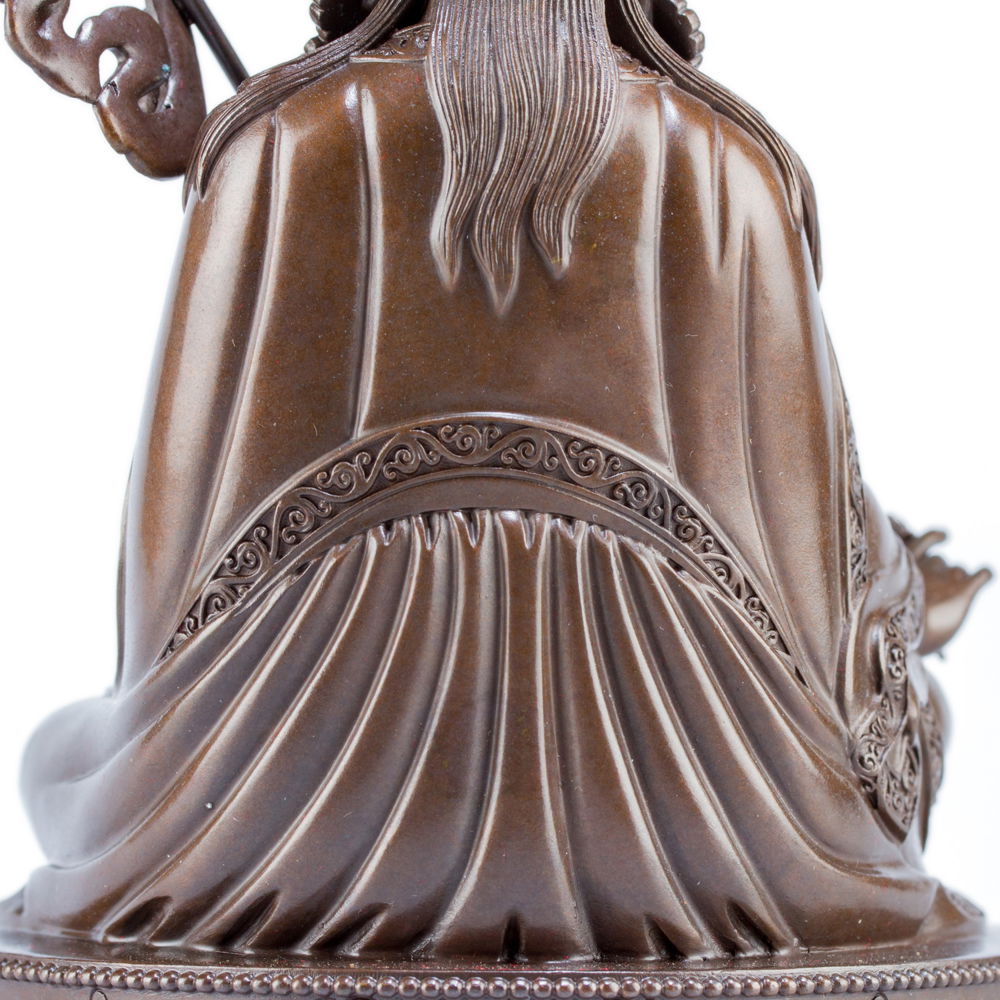 Bronze statue of Padmasambhava (“Guru Rinpoche”), 18 cm, fine carving, Medium
