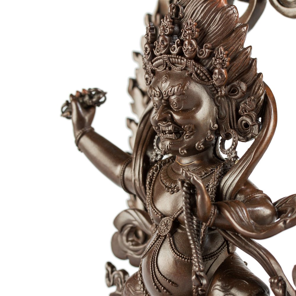 Statue of Vajrapani well known Dharma protector, medium size — 18 cm, fine carving, Medium, 