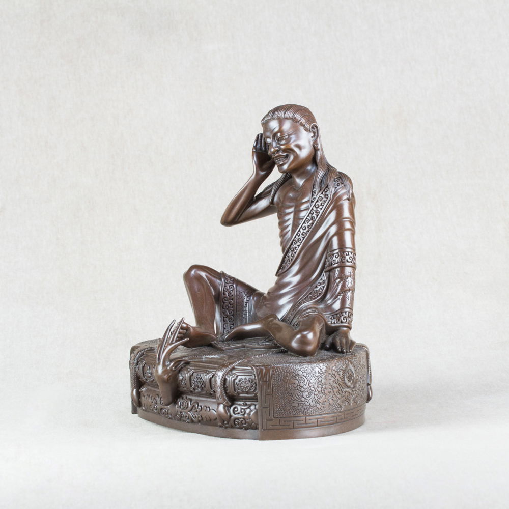 Bronze statue of Jetsun Milarepa, Great Kagyu teacher, Tibetan yogi and poet, height — 21 cm, fine carving