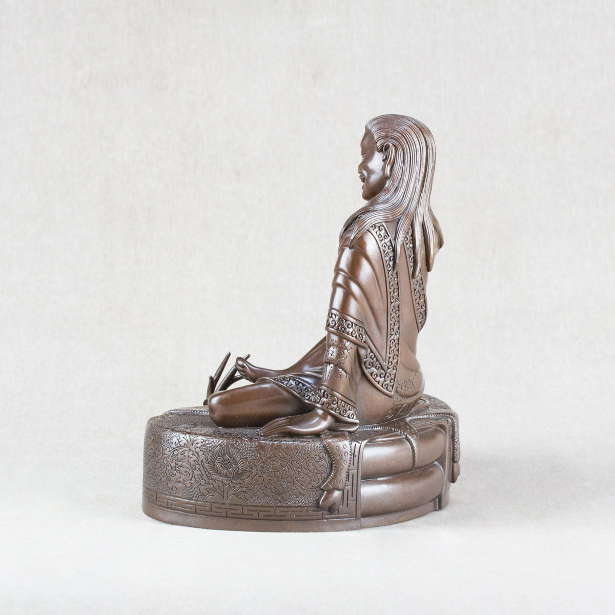 Bronze statue of Jetsun Milarepa, Great Kagyu teacher, Tibetan yogi and poet, height — 21 cm, fine carving