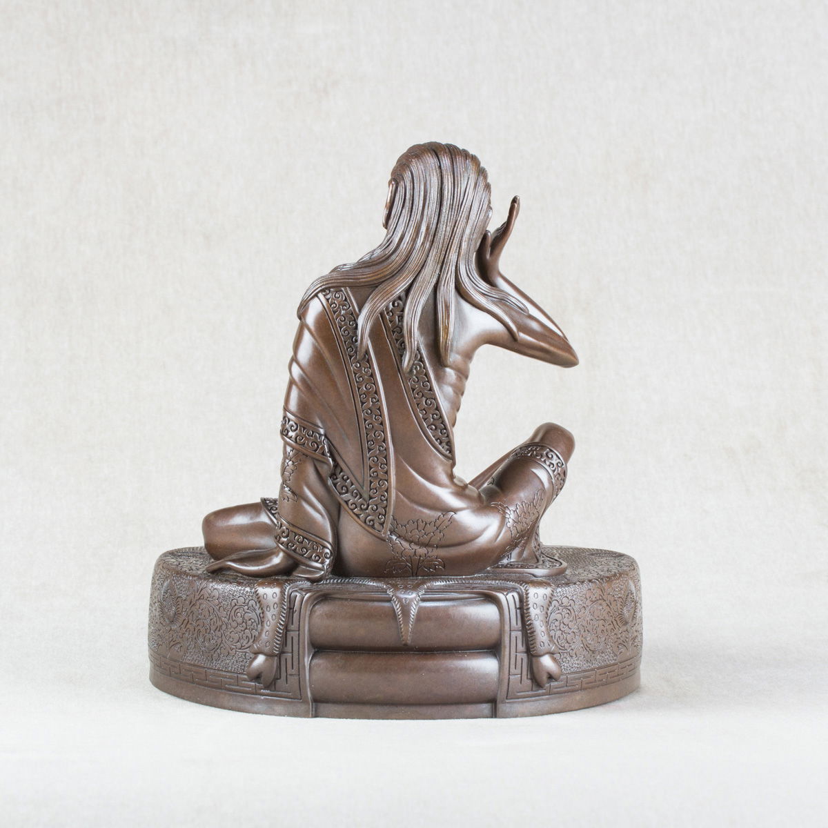 Bronze statue of Jetsun Milarepa, Great Kagyu teacher, Tibetan yogi and poet, height — 21 cm, fine carving