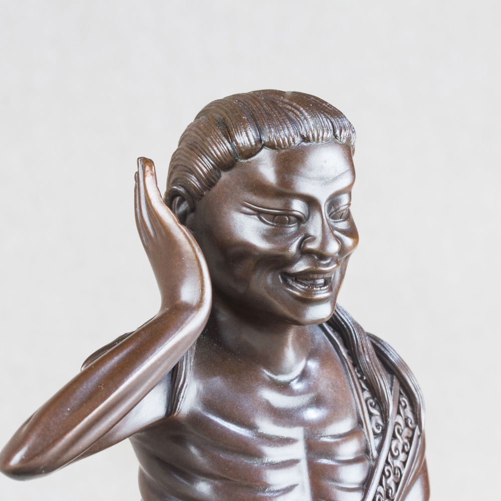 Bronze statue of Jetsun Milarepa, Great Kagyu teacher, Tibetan yogi and poet, height — 21 cm, fine carving
