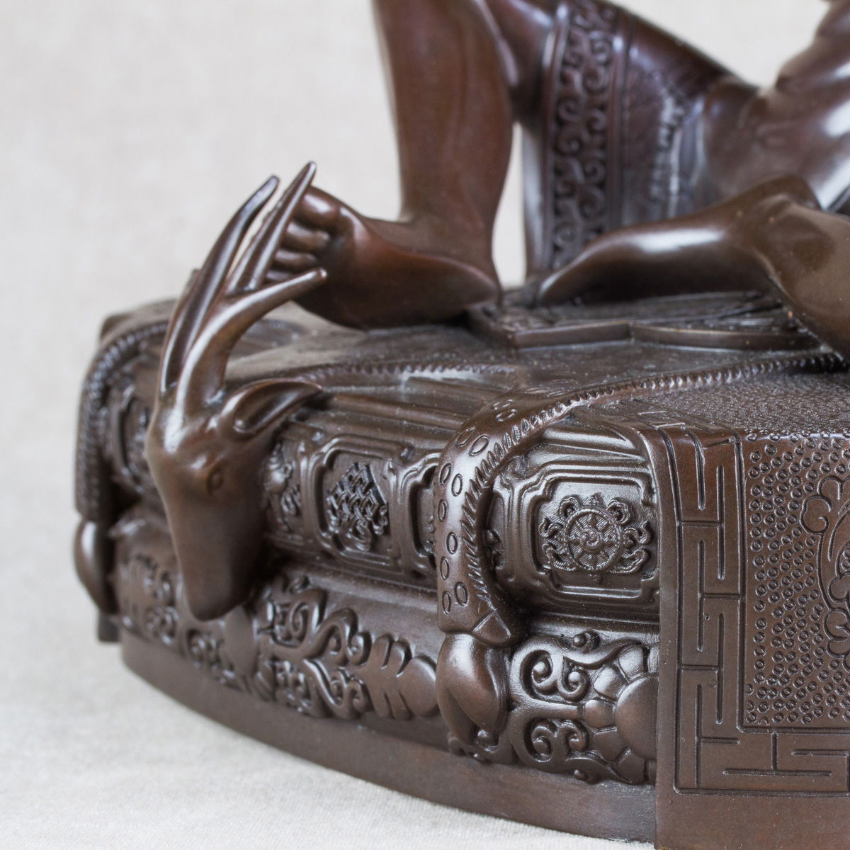 Bronze statue of Jetsun Milarepa, Great Kagyu teacher, Tibetan yogi and poet, height — 21 cm, fine carving