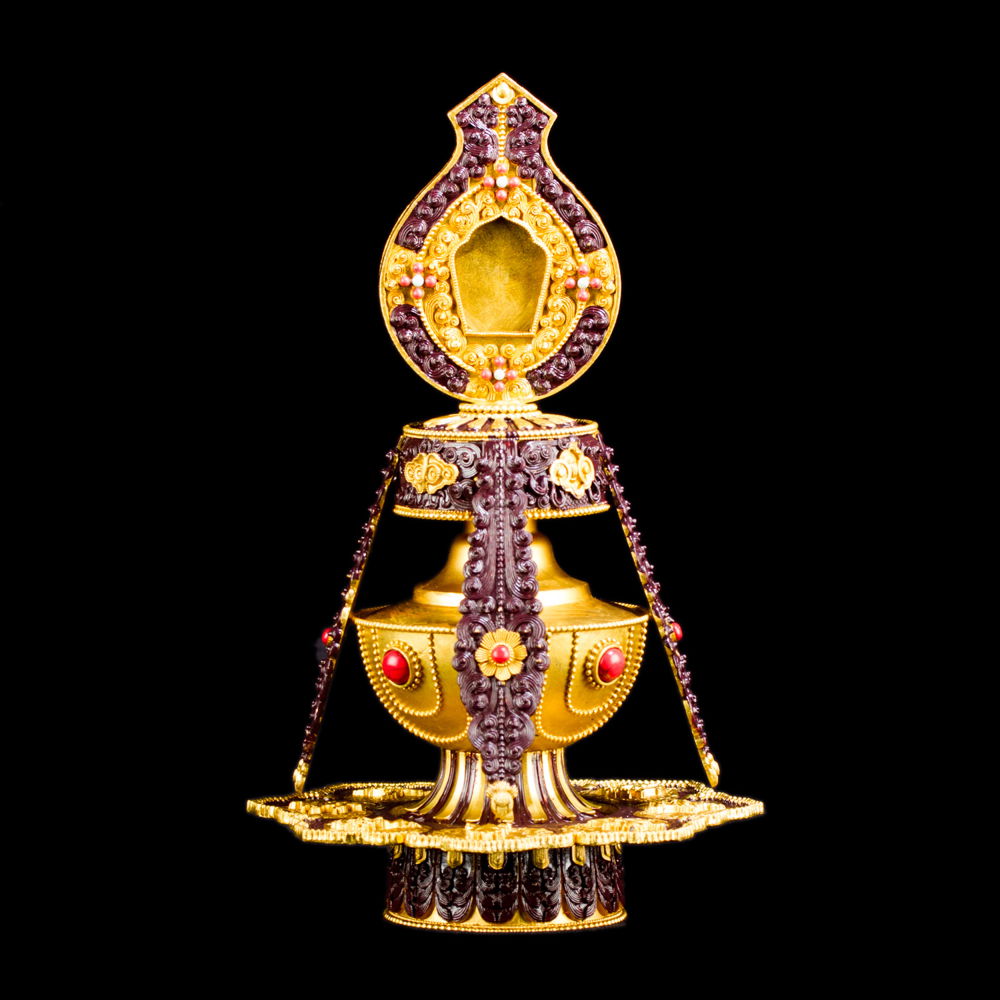 Tsebum, perfect buddhist Long Life Vase, height — 25 cm, Brown