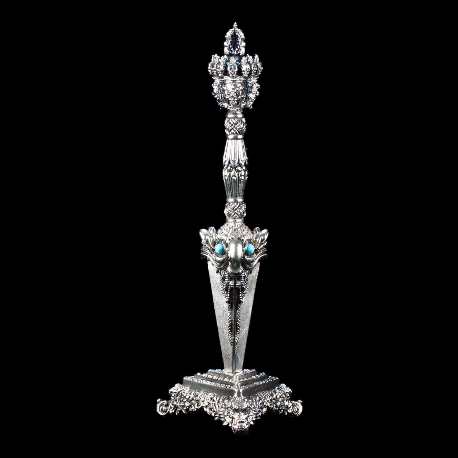 Tibetan Ritual Dagger Phurba aka Phurbu or Kila, made from copper alloy, length — 20.0 cm