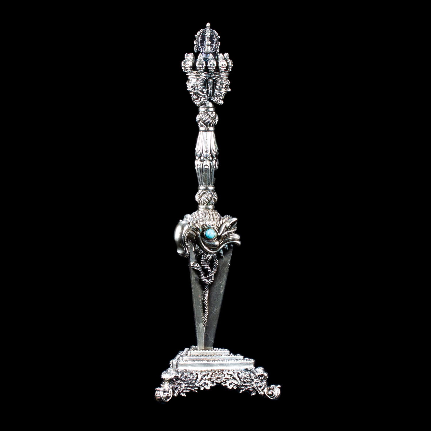 Tibetan Ritual Dagger Phurba aka Phurbu or Kila, made from copper alloy, length — 20.0 cm