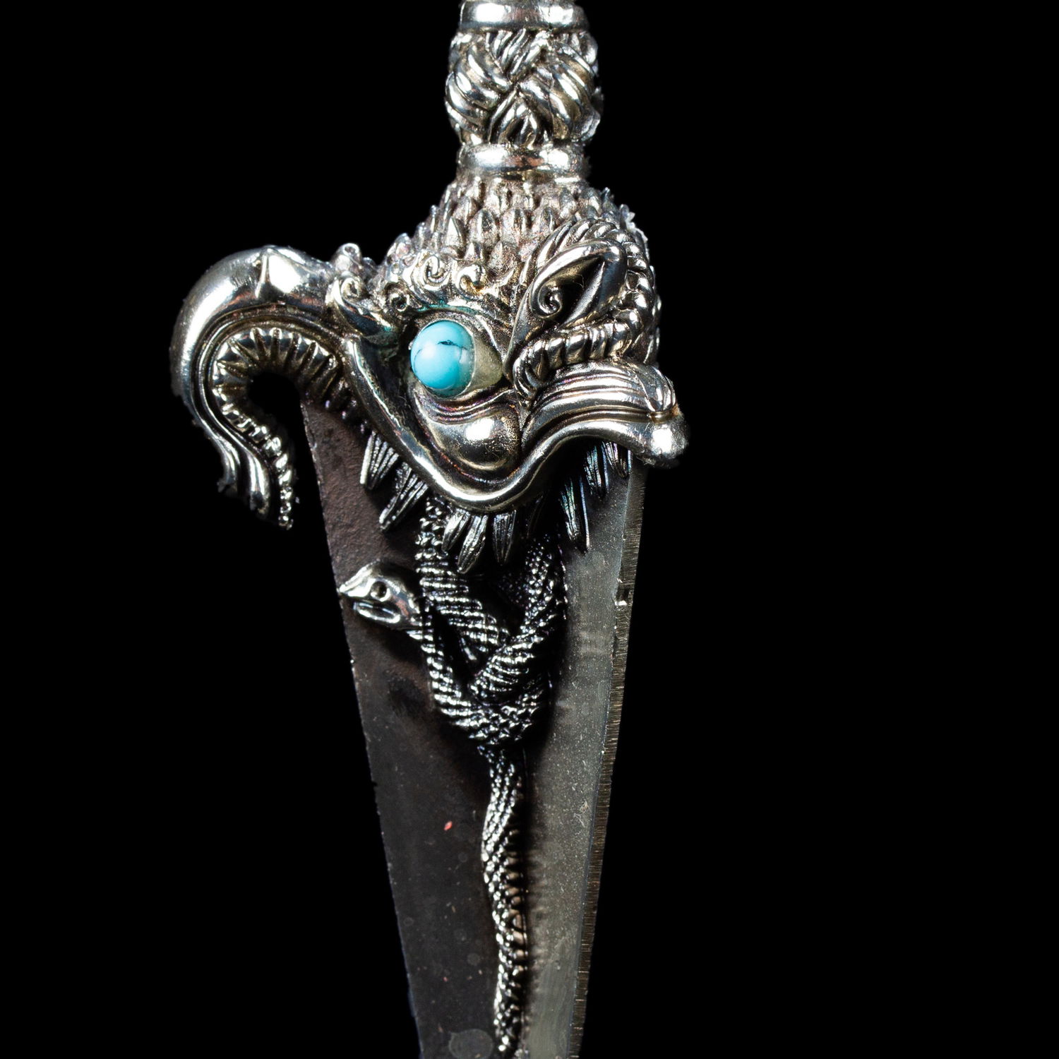 Tibetan Ritual Dagger Phurba aka Phurbu or Kila, made from copper alloy, length — 20.0 cm