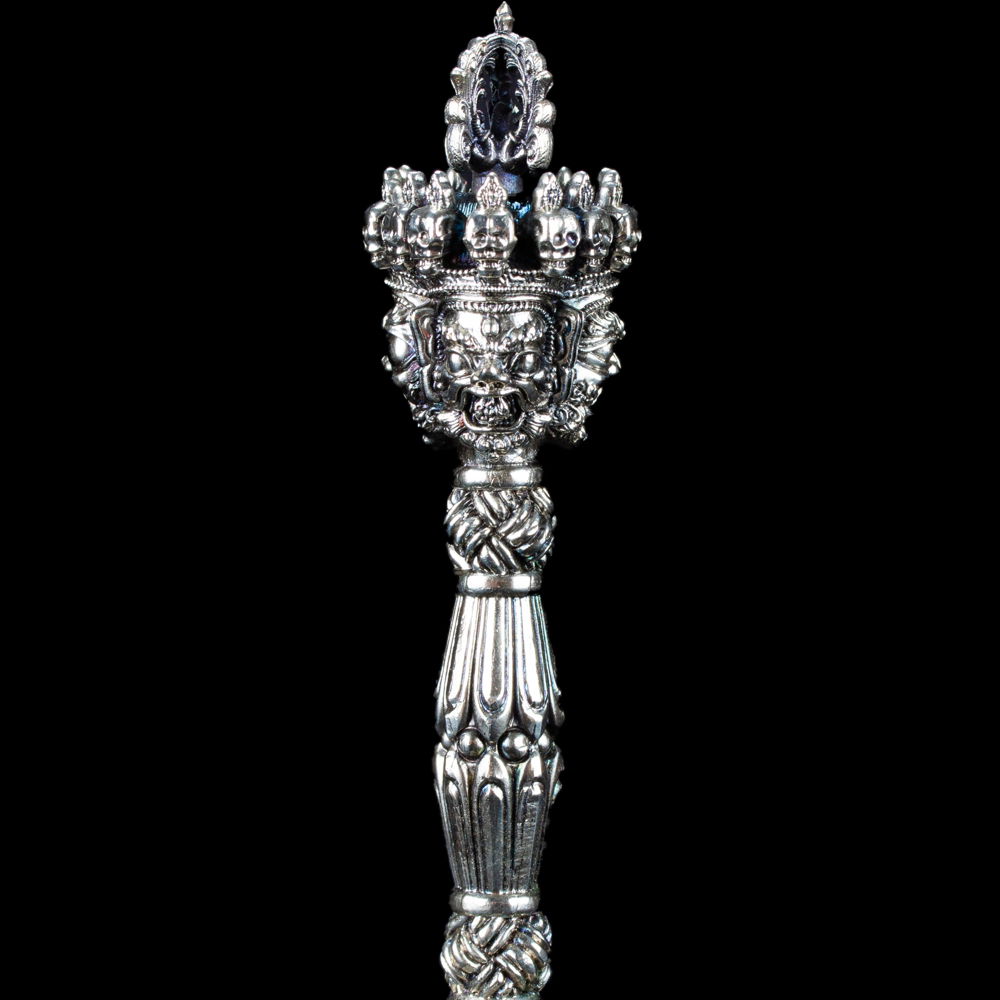Tibetan Ritual Dagger Phurba aka Phurbu or Kila, made from copper alloy, length — 20.0 cm