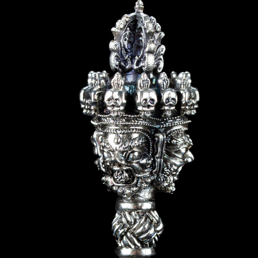 Tibetan Ritual Dagger Phurba aka Phurbu or Kila, made from copper alloy, length — 20.0 cm