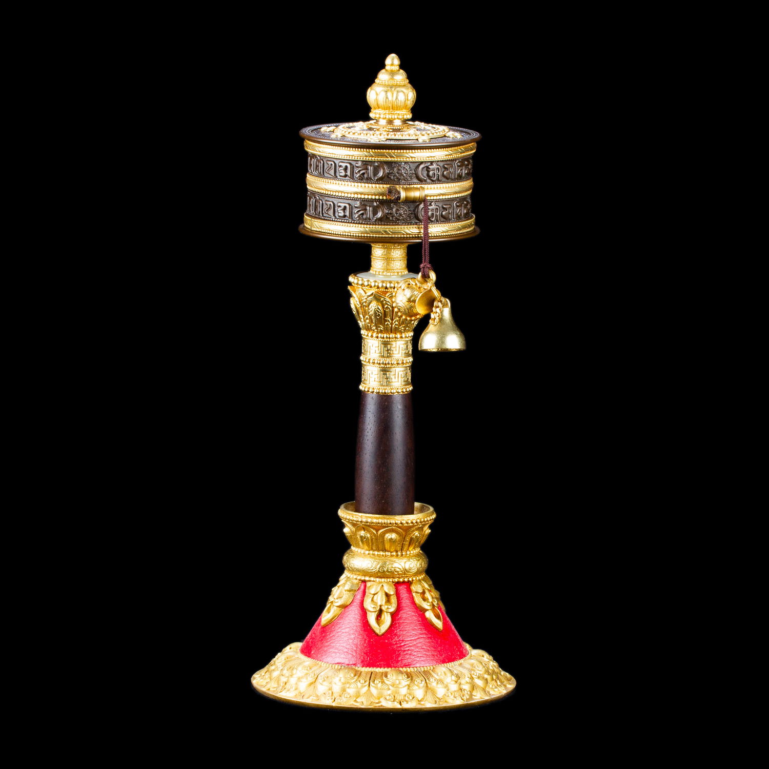 Elegant solid Buddhist Prayer Wheel from famous Yarchen Gar (Kham, Eastern Tibet), Big
