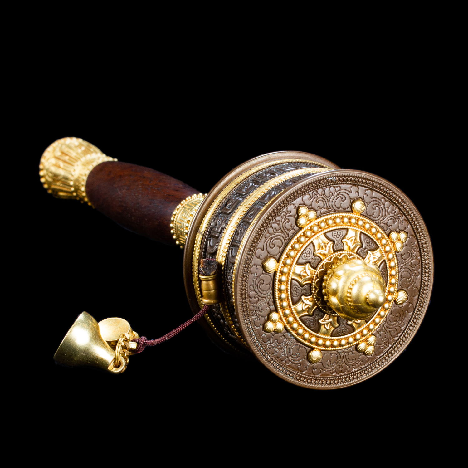 Elegant solid Buddhist Prayer Wheel from famous Yarchen Gar (Kham, Eastern Tibet), Big