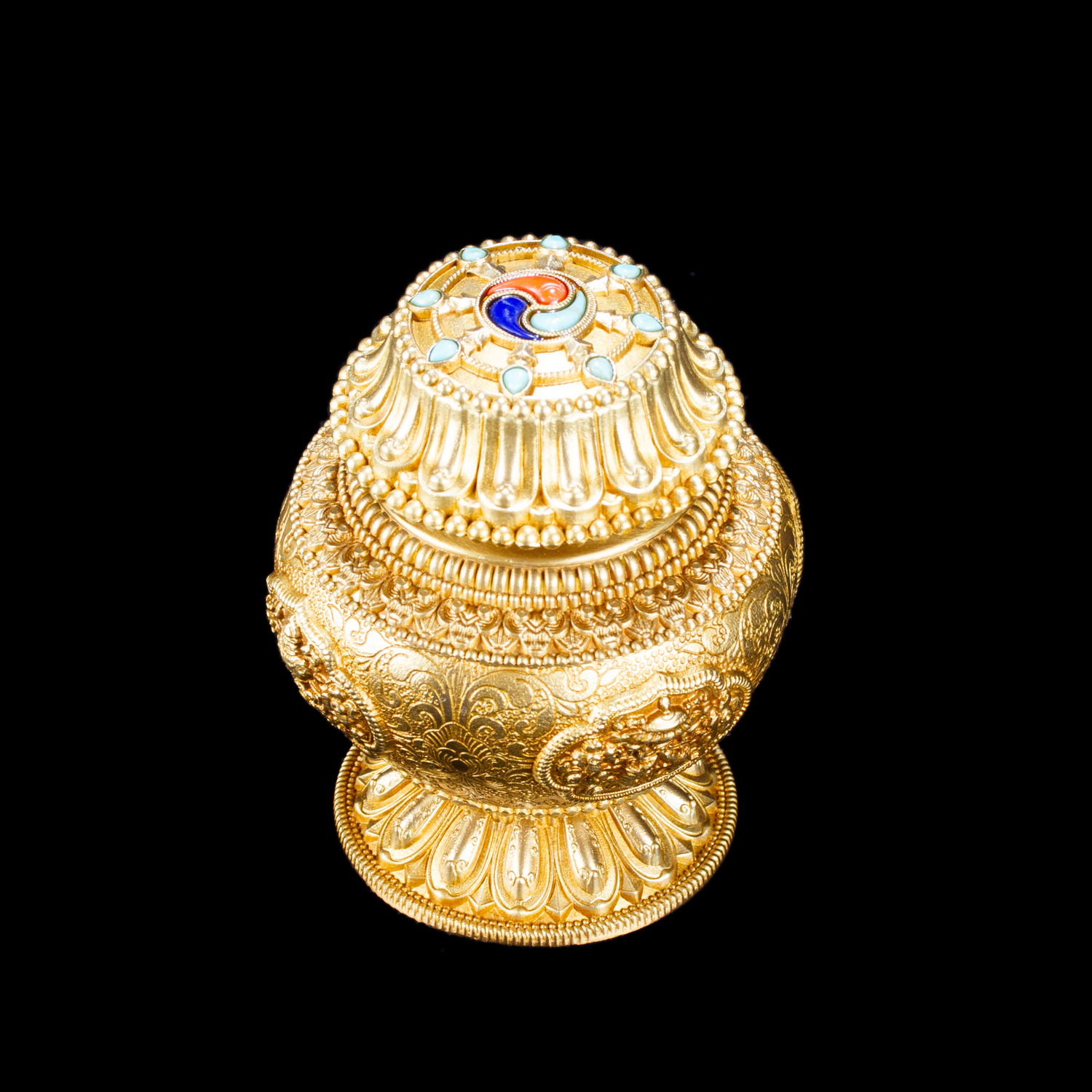 Elegant Reliquary, Treasure Vase or Relic Vase, big size, height — 10.0 cm, Big