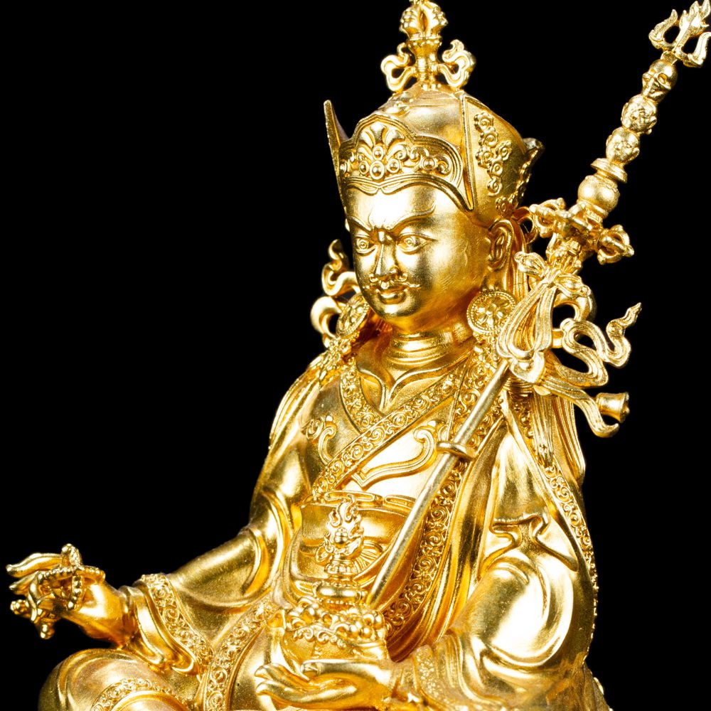 Statue of Padmasambhava “Lotus-Born” aka Guru Rinpoche made from copper : small perfection, height — 11 cm, Copper