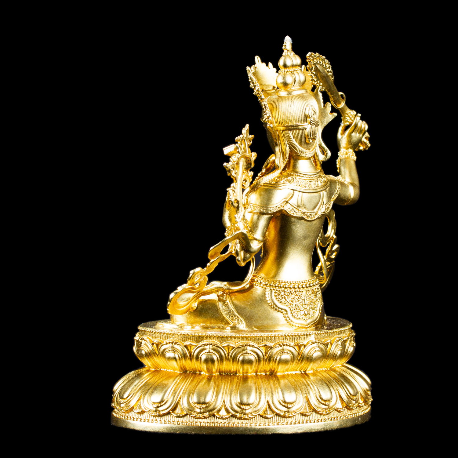 Small statue of Manjushree (aka Jampel), a bodhisattva of wisdom, height — 10.5 cm, perfect carving, Copper