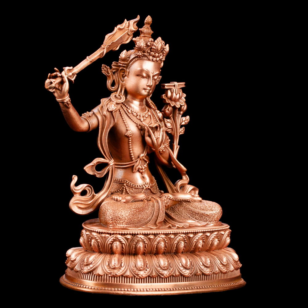 Small statue of Manjushree (aka Jampel), a bodhisattva of wisdom, height — 10.5 cm, perfect carving, Manjushreee