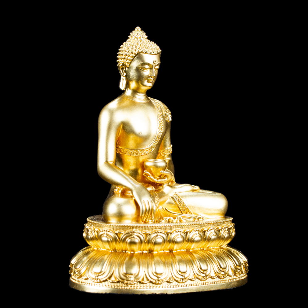Statue of Buddha Shakyamuni, small size 10.5 cm, fine carving, Copper