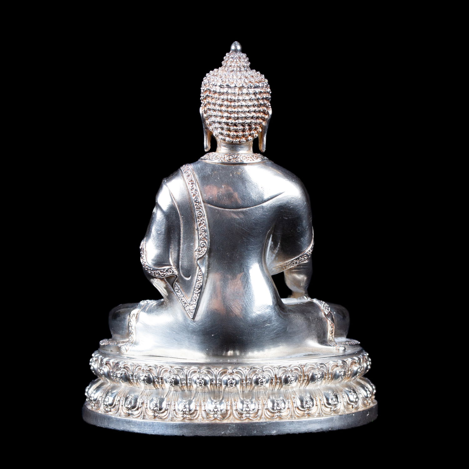 Statue of Buddha Shakyamuni made from Sterling Silver : small perfection, height — 10.0 cm, Silver