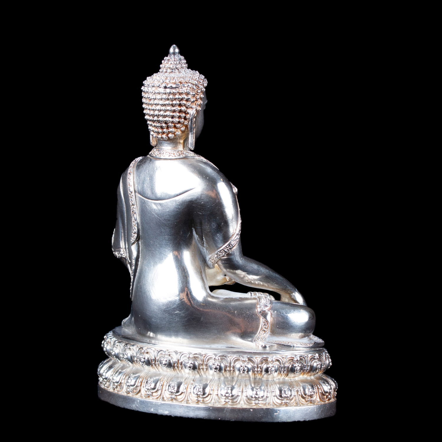 Statue of Buddha Shakyamuni made from Sterling Silver : small perfection, height — 10.0 cm, Silver