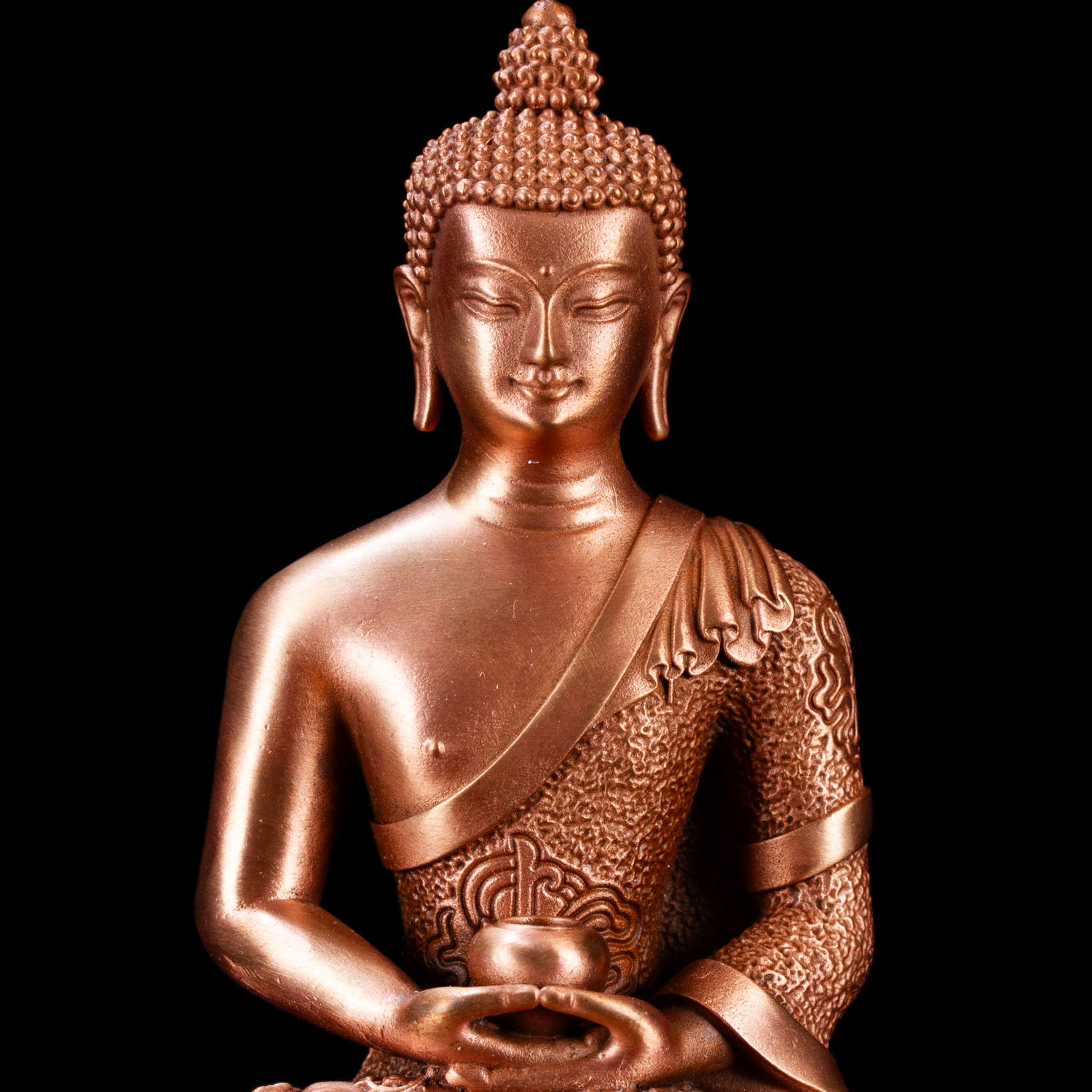 Statue of Buddha Amitabha (aka Opame) made from copper : small perfection, height — 10.5 cm, Buddha Amitabha